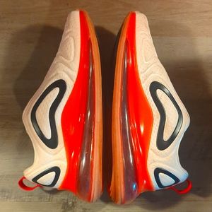 "Nike, Air Max 720's”, White & Tropical Cyclone, Women’s 9 1/2 (Men’s 8)